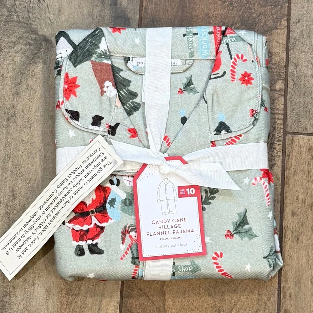 Candy Cane Village Flannel Pajama Set - PBK